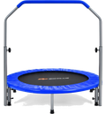 NORTHIX Ø101 Cm Folding Mini Trampoline Fitness Trampoline With Height-adjustable Handle Blue + Black på
