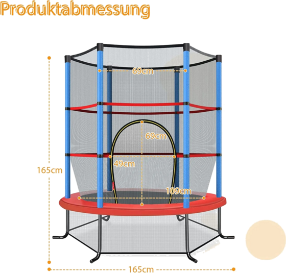 NORTHIX Ø140cm Garden Trampoline With Safety Net Trampoline Can Hold Up To 135 Kg For Children Aged 3 And Ov på
