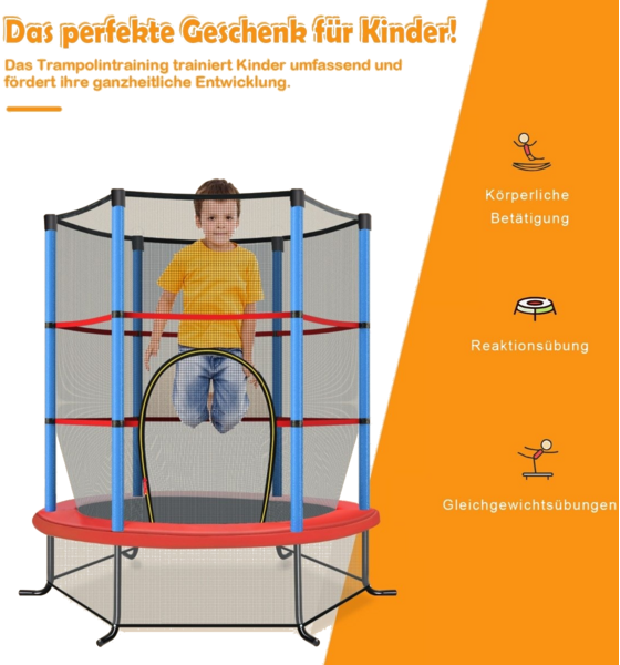 NORTHIX Ø140cm Garden Trampoline With Safety Net Trampoline Can Hold Up To 135 Kg For Children Aged 3 And Ov på