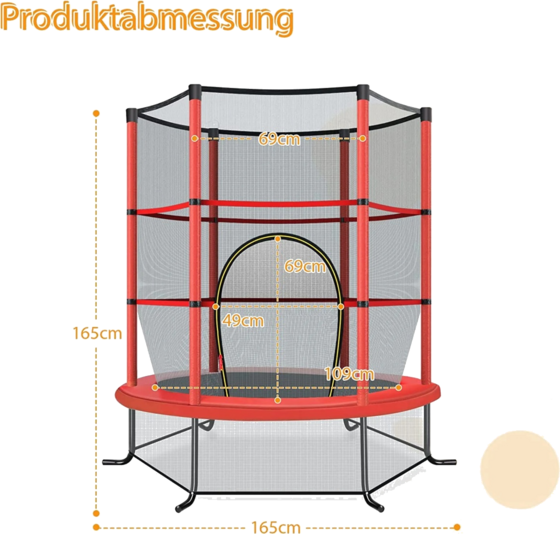 NORTHIX Ø140cm Garden Trampoline With Safety Net Trampoline Can Hold Up To 135kg For Children Aged 3 And Ove på