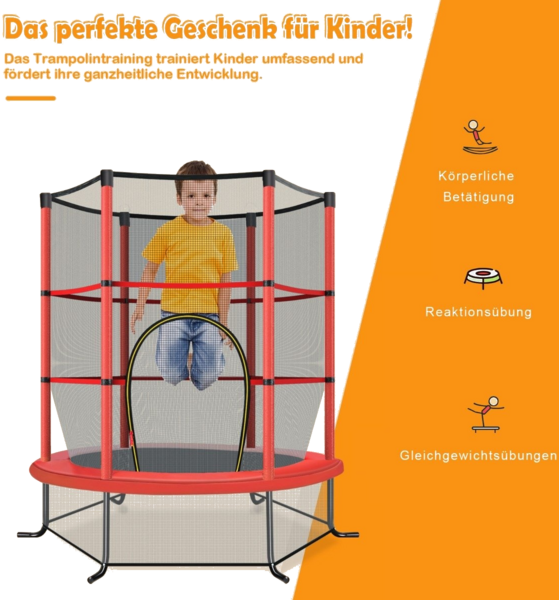 NORTHIX Ø140cm Garden Trampoline With Safety Net Trampoline Can Hold Up To 135kg For Children Aged 3 And Ove på