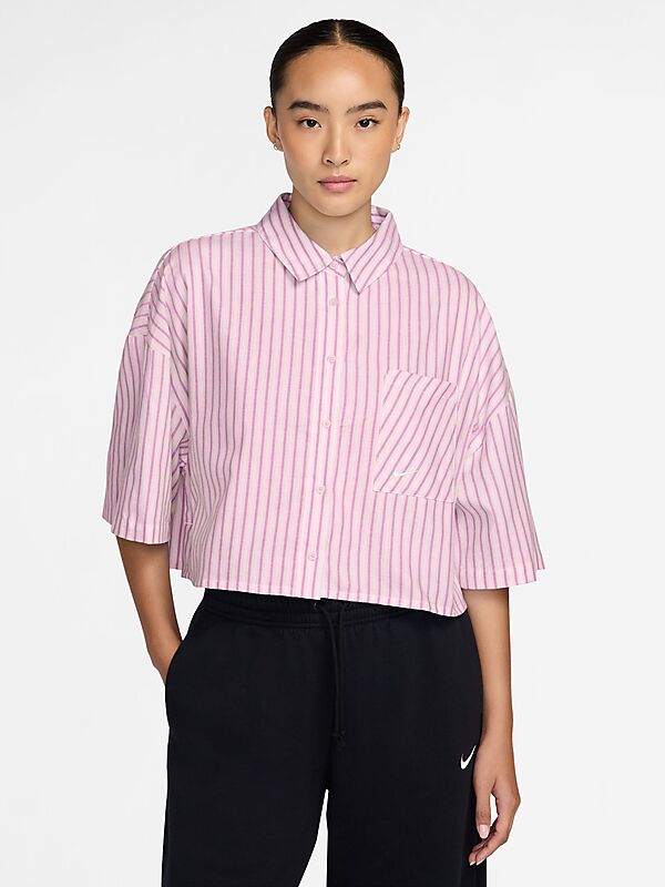 NIKE W CHILL POPLIN STRIPE SS på