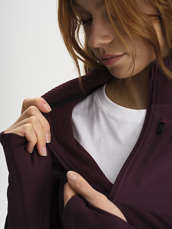 EVEREST Structured Quarter Zip, funktionströja, dam på