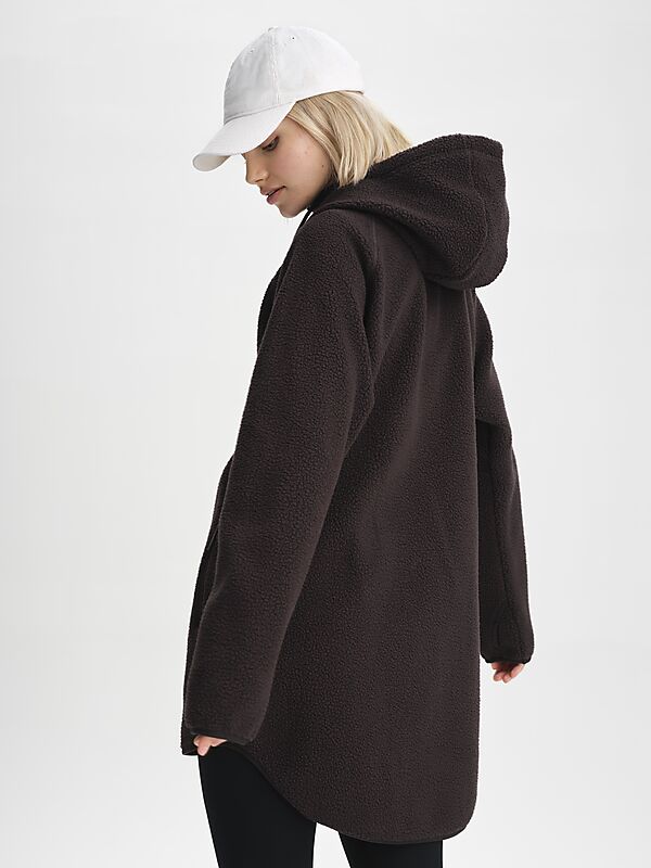 EVEREST Pile Long Hood, lång fleecetröja, dam på